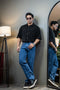 Textured short sleeve polo shirt